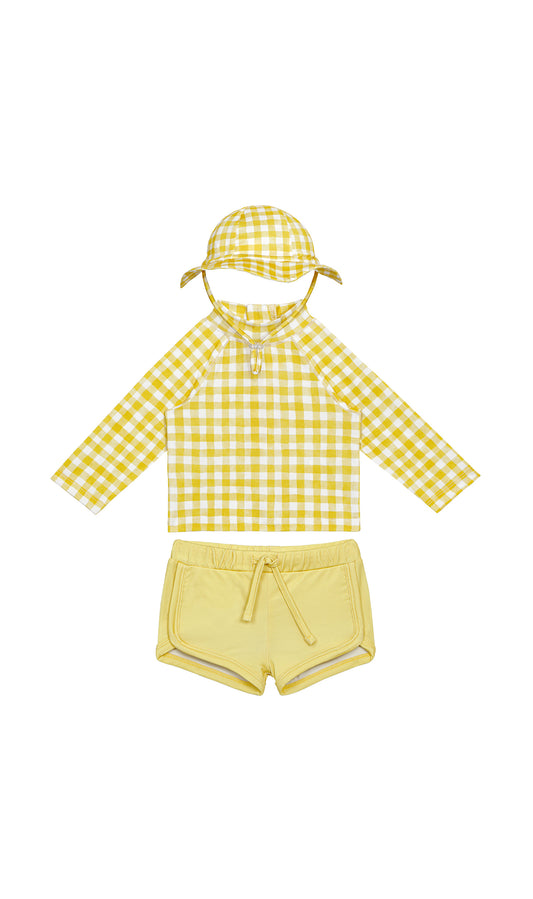 Honey Mustard UV Korumalı Erkek Bebek Mayo Seti