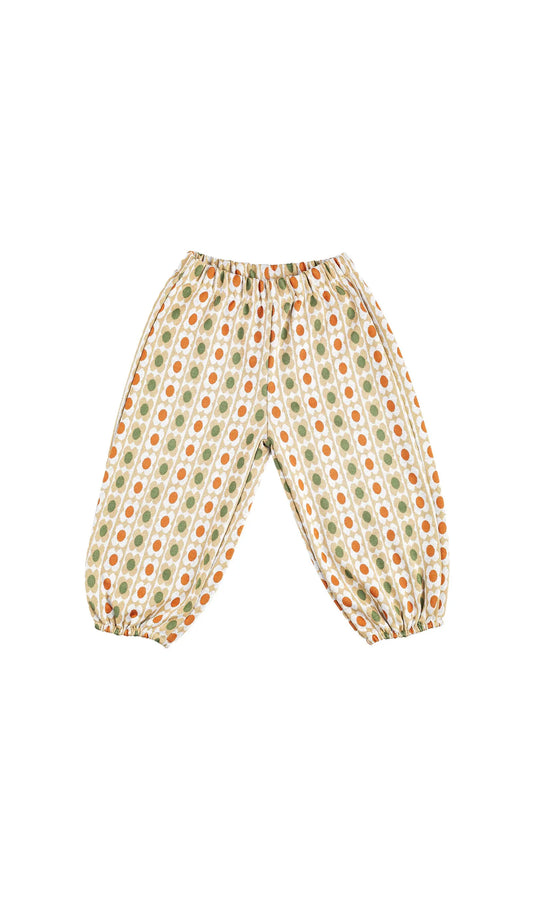 Brown Flowers Baggy Pantolon