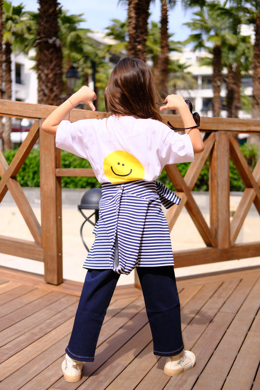 Smile Baskılı Beyaz T-Shirt