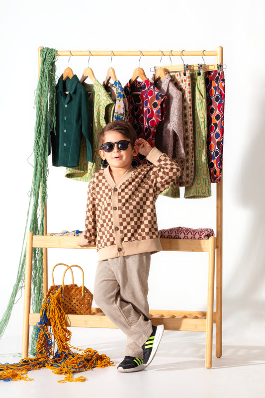 Puzzle Checkered Cardigan/Jacket