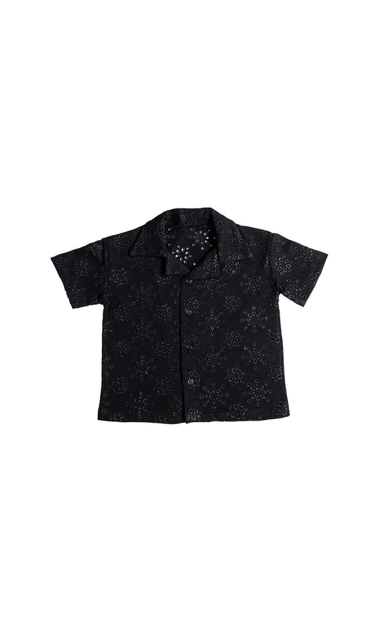 Black Scalloped Shirt