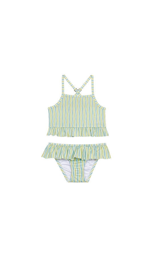 Lime Oasis Fırfırlı UV Korumalı Kız Çocuk Bikini Takımı