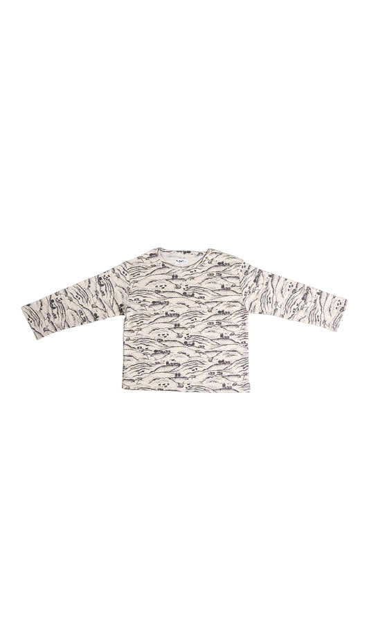 Kuzu Desenli Uzun Kol T-Shirt