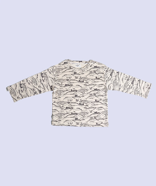 Kuzu Desenli Uzun Kol T-Shirt